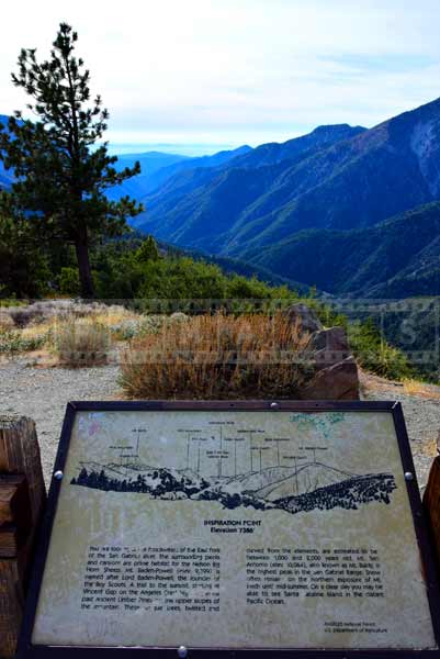 Inspiration Point display explaining the view of the mountains