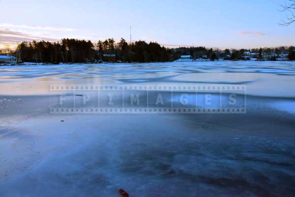 Cold winter morning on the lake, winter pictures