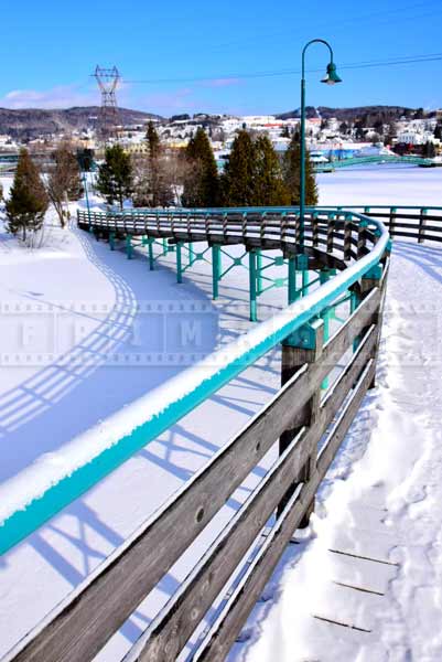 This winter walk trail near Madawaska river is maintained in winter.