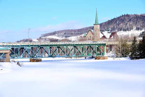 Edmundston winter cityscape, winter Canada travel