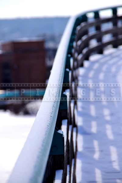 Winter trail railings, abstract winter pictures