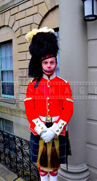 Guard in a highlander uniform