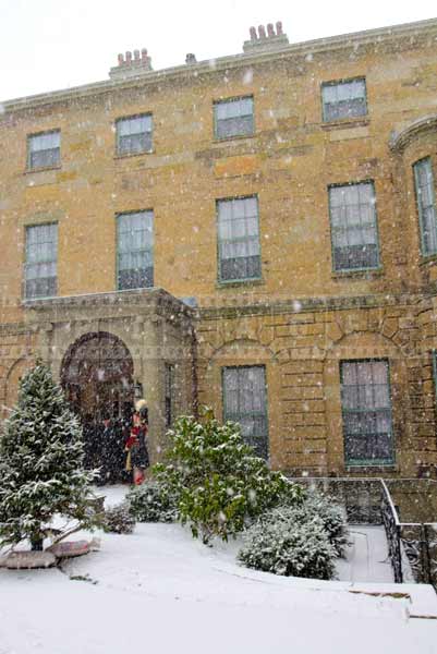 Heavy snow falling at government house in Halifax, Nova Scotia