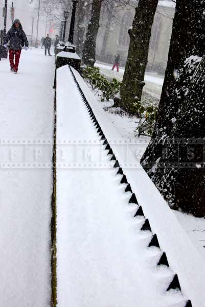 winter street scene near government house