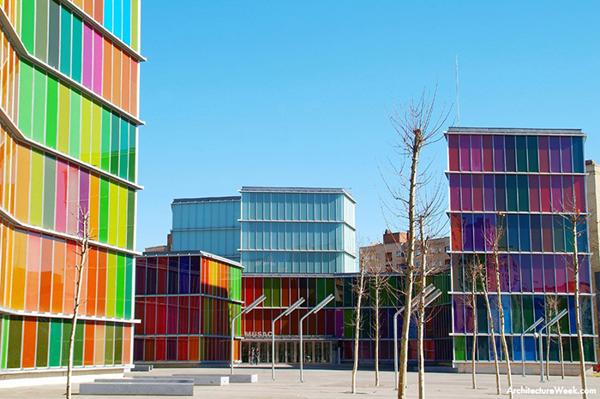 images of colorful modern buildings in spain