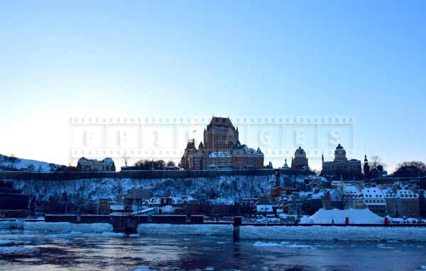 Quebec city skyline, winter cityscape