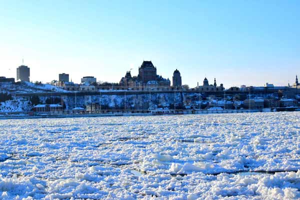 Quebec city winter urban landscape