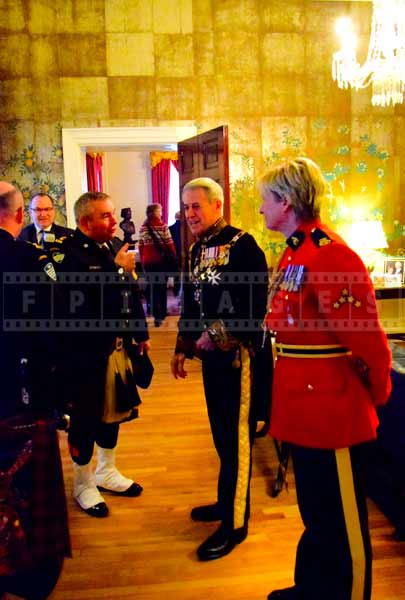 Nova Scotia Lieutenant Governor talking to officers