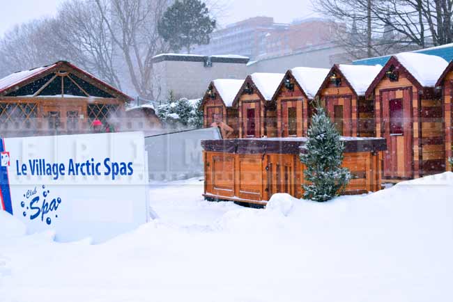 Hot tubs at arctic spas - unique winter vacation experience