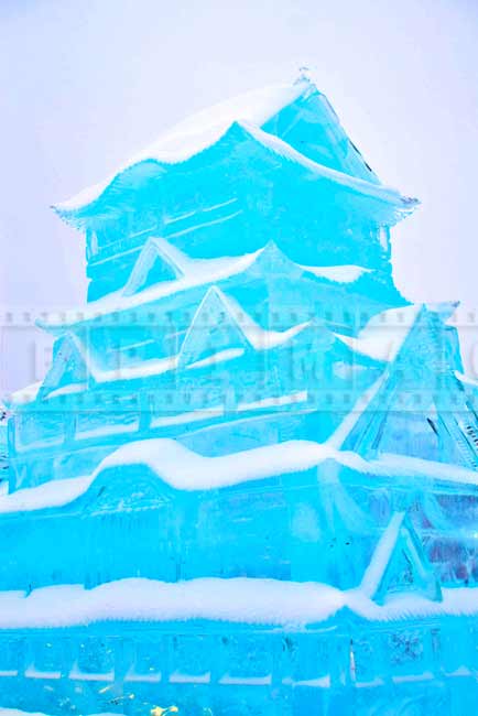 Ice sculpture replica of Japanese Himeji Castle