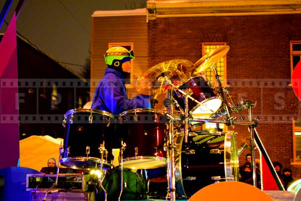 Drummer playing live music