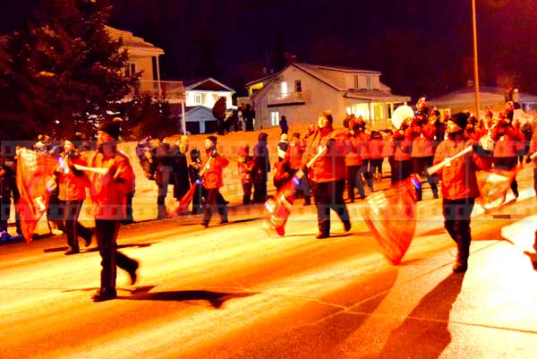 Flag throwers at the Quebec winter carnival parade