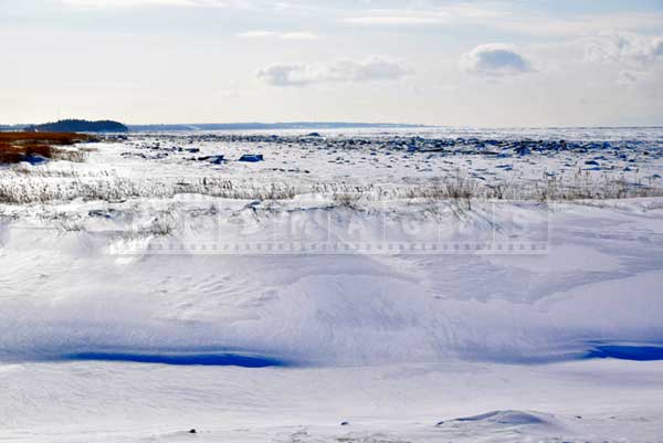 winter Hiking trail along the river, Bas St-Laurent Quebec, Canada