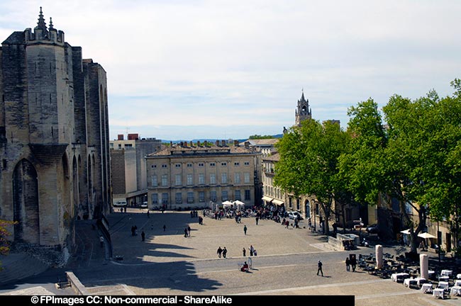 Main town square in Avignon, France