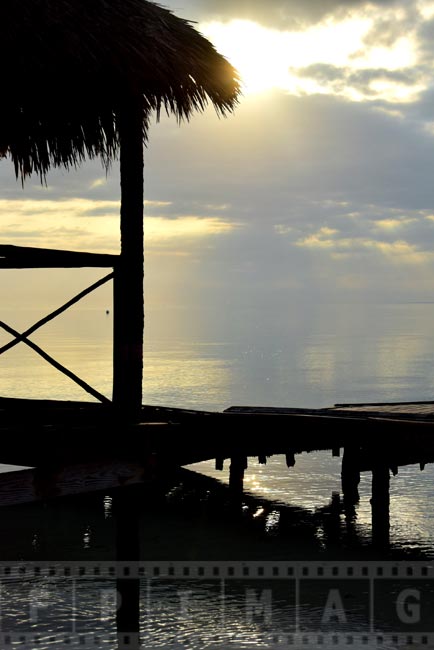 Sunrise and palapa gazebo