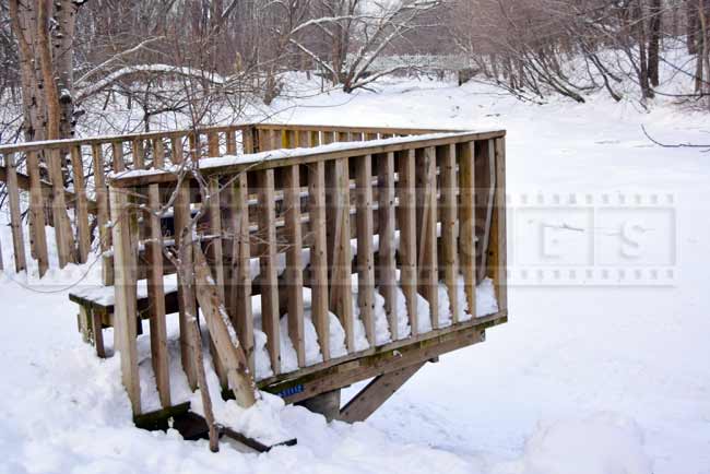 Deck over the frozen brook