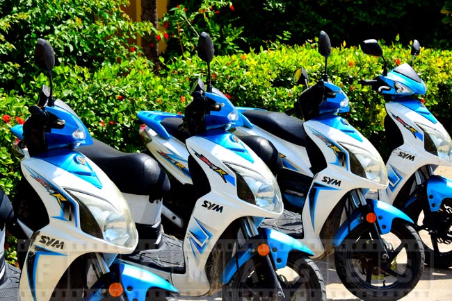 Rent scooters to go around the island