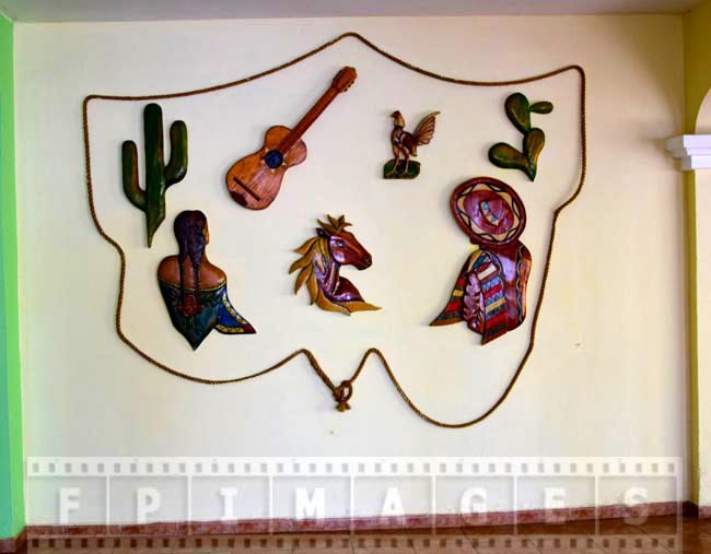 Wall decorations at the resort, Cuba symbols