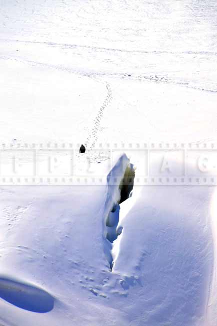 Winter scene at Montmorency falls