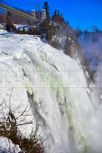 Montmorency waterfall, winter scene