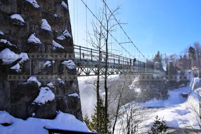 Suspension bridge over Chute Montmorency Falls