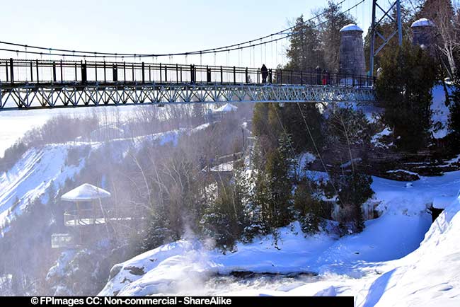 Montmorency waterfall suspension bridge