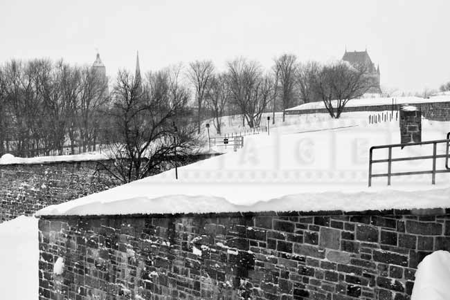 Quebec Citadel and Chateau Frontenac in winter