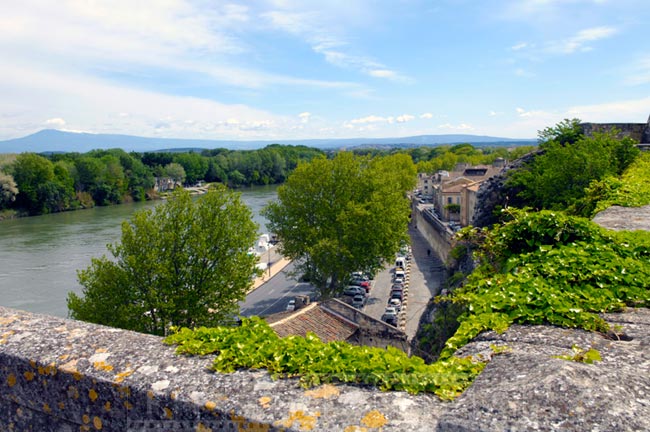 River Rhone and parking near town wall