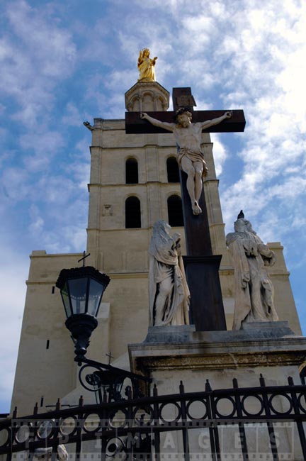 Christ statue near cathedral