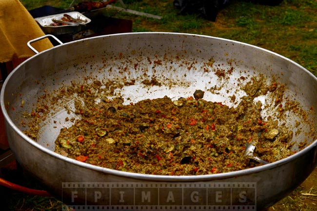 Old French food cooked on open fire