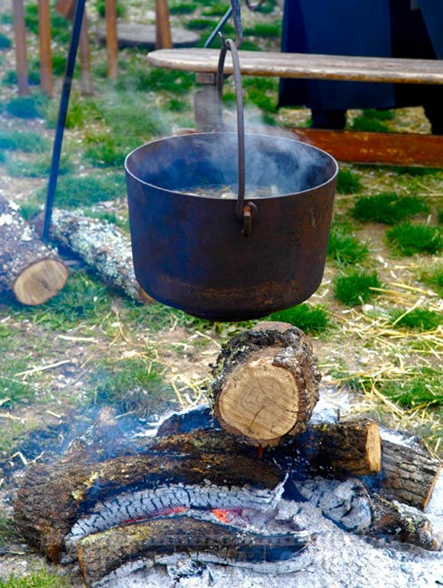 Traditional open fire cooking