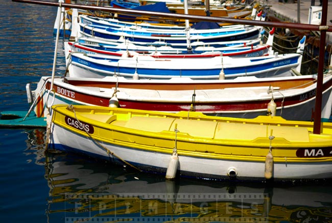 Fishing boats bright colors