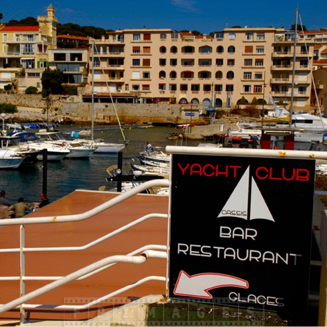 Cassis yacht club and port view