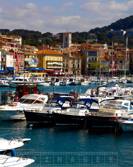 south of france cassis provence port and town view