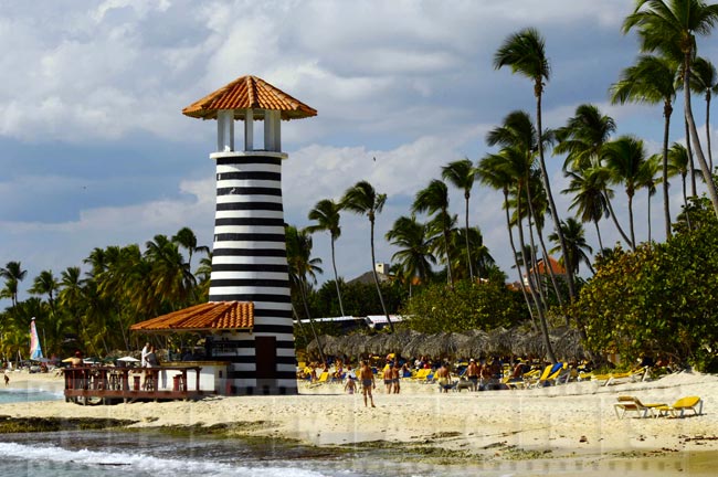 Lighthouse bar at the beach, all inclusive resort in La Romana