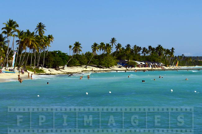 People swimming at the beach