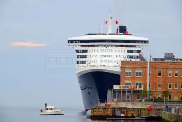 RMS Queen Mary 2 enters Halifax harbour on 175-th Cunard Line anniversary