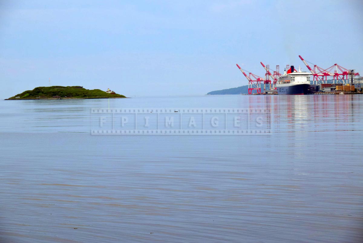 Queen Mary 2 and George's Island, Halifax Nova Scotia seascape