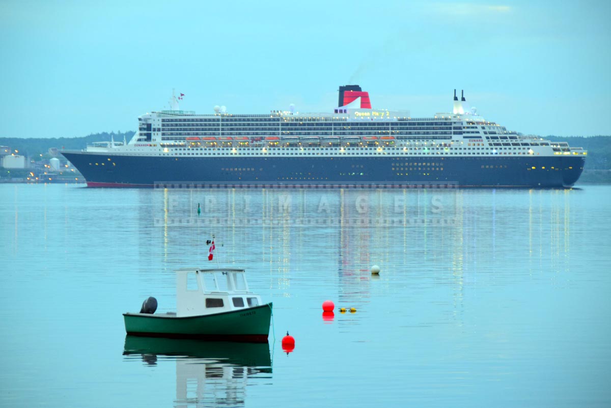 RMS Queen Mary 2 in front of Purcell's Cove in Halifax, NS, Canada