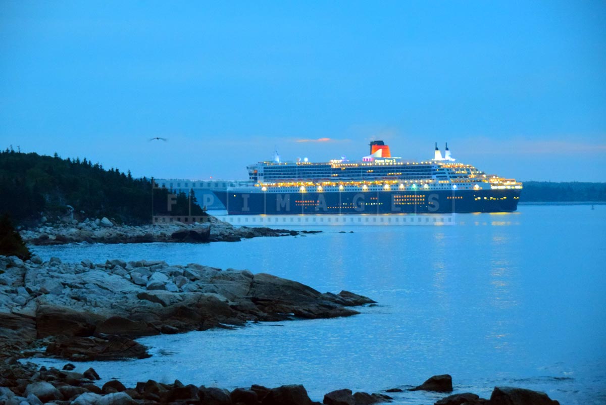 RMS Queen Mary 2 enters Halifax harbour on 175-th Cunard Line anniversary