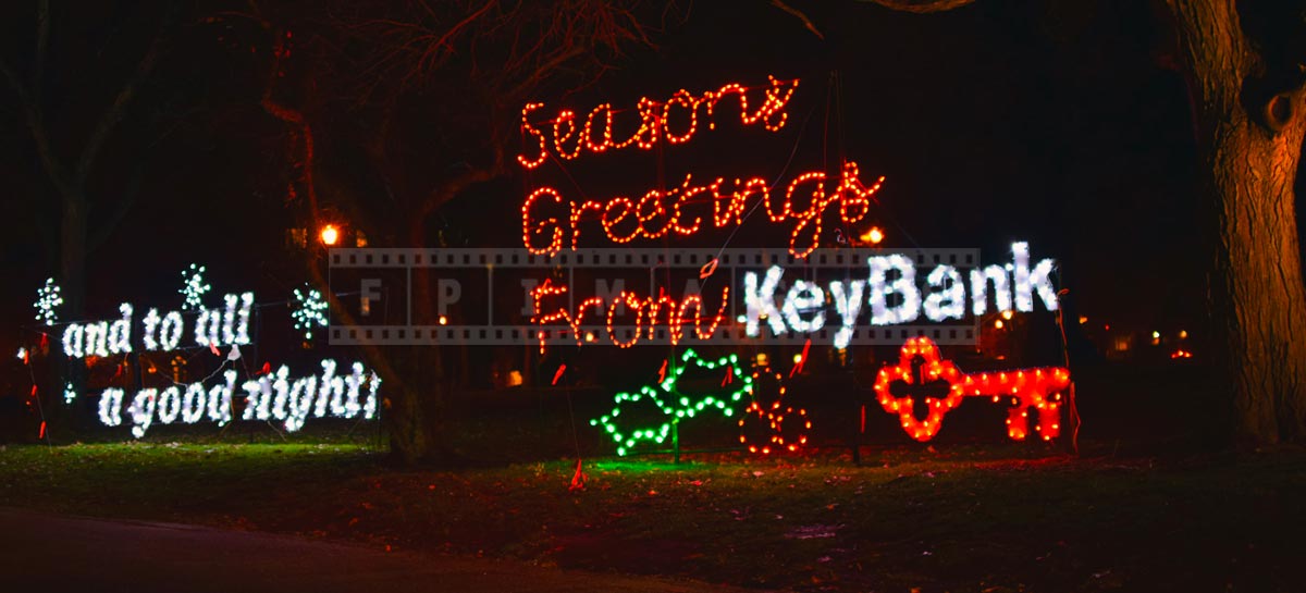 Xmas lights provided by sponsors of the holiday lights in the park