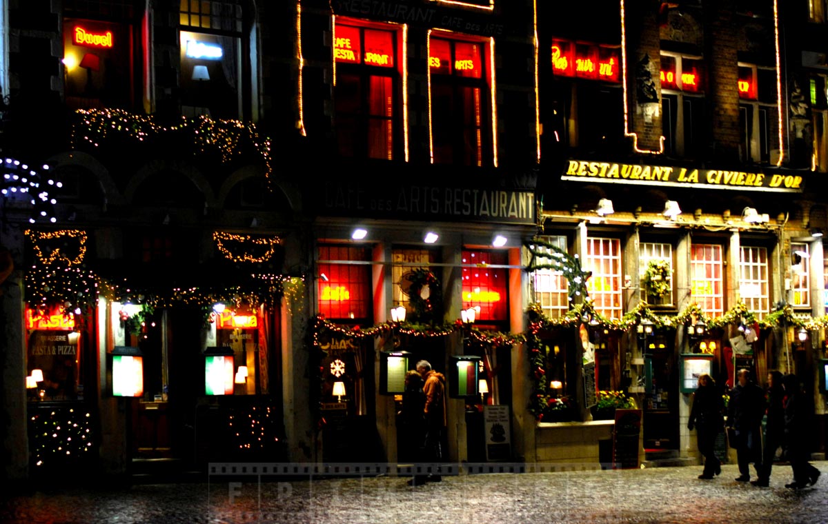 Inviting restaurants in Market square, Bruges