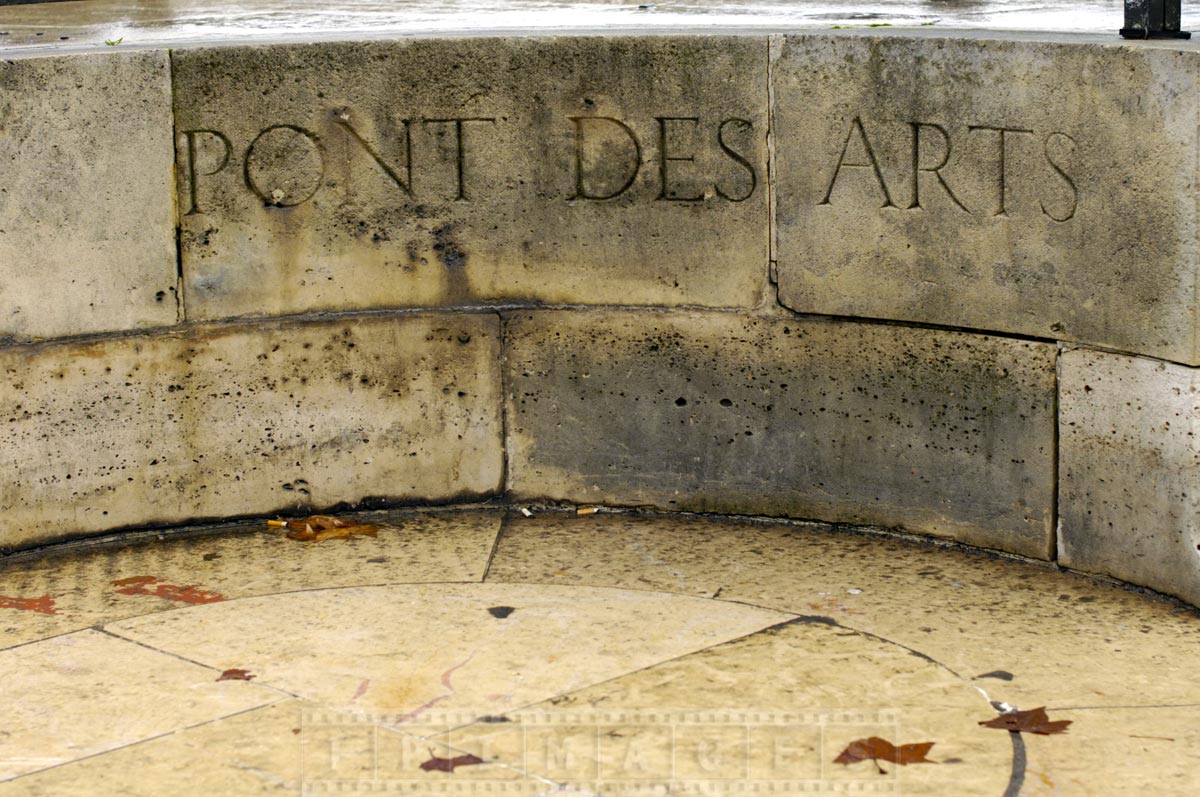 Pont des Arts - historic heritage bridge in Paris with love locks