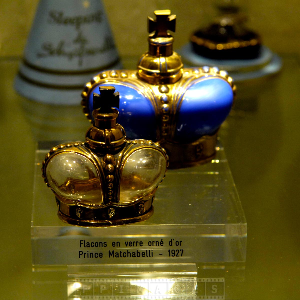 Elegant perfume bottles of Prince Matchabelli perfume line circa 1927