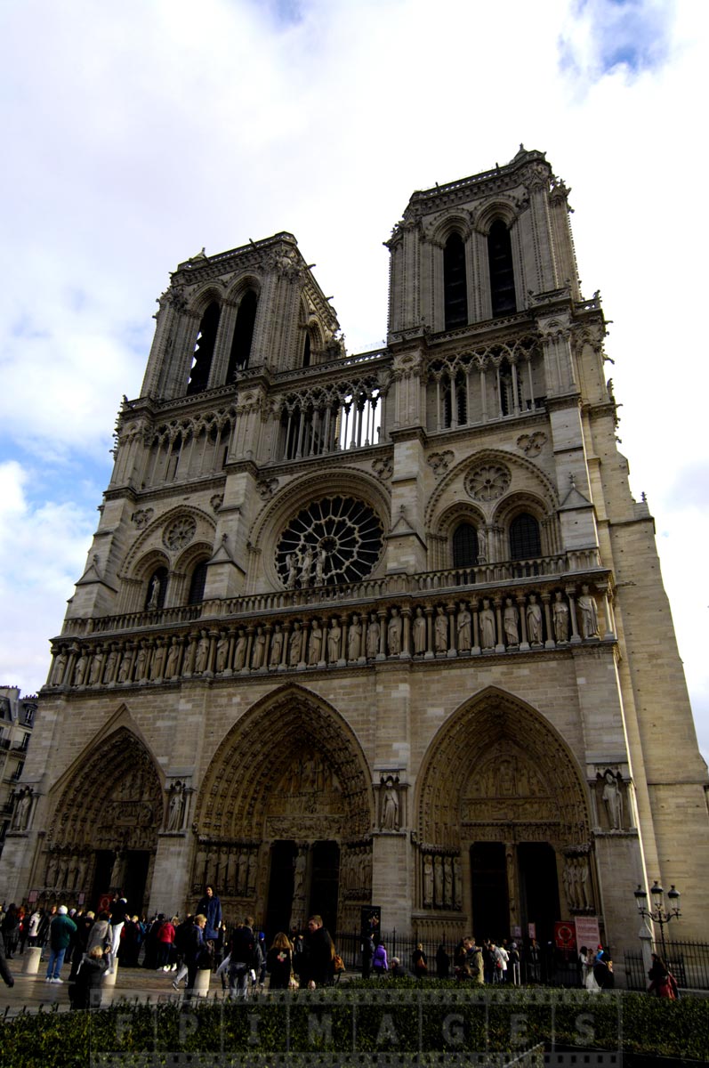 Majestic Notre Dame de Paris, famous landmark