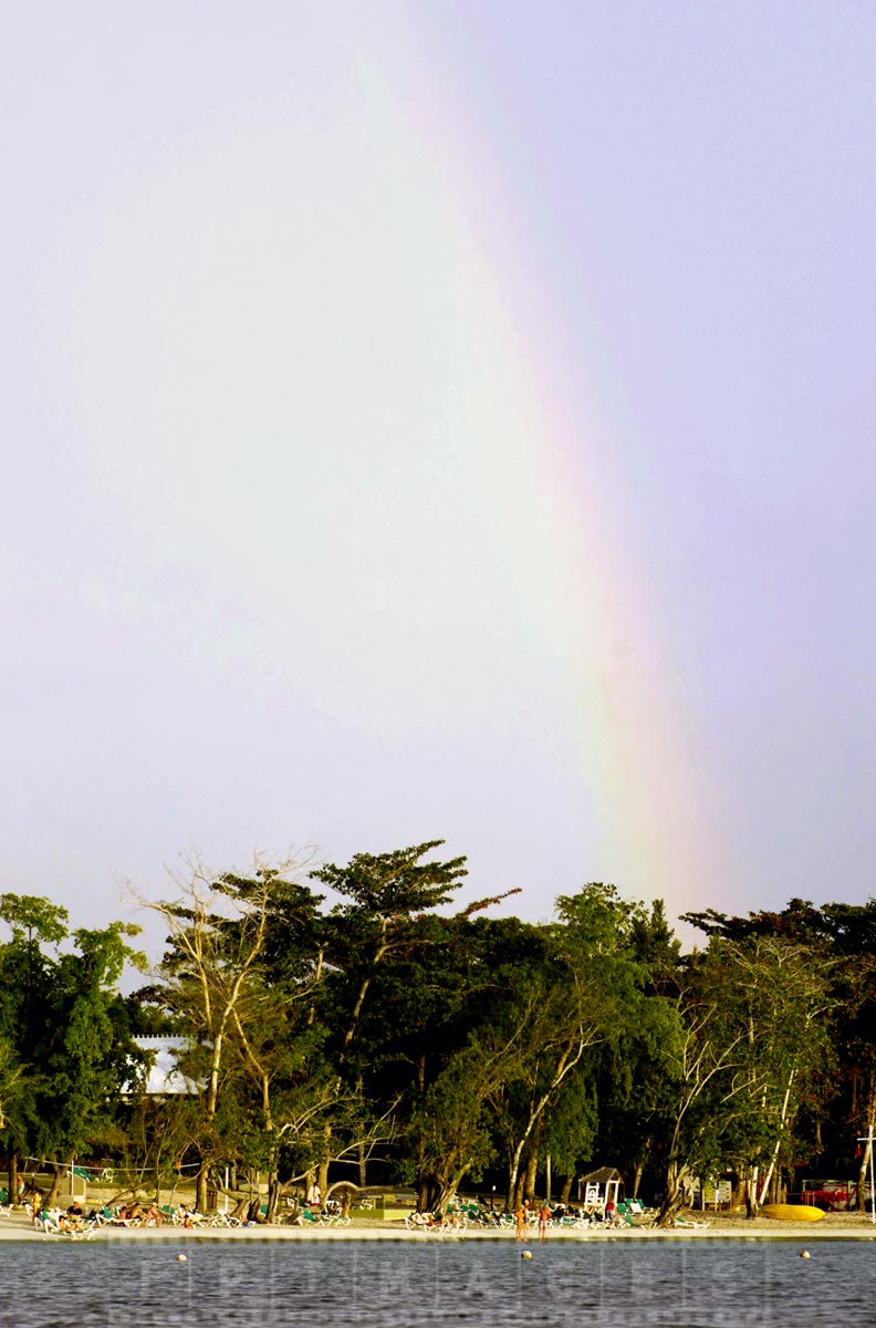 Rainbow above Riu Negril beach