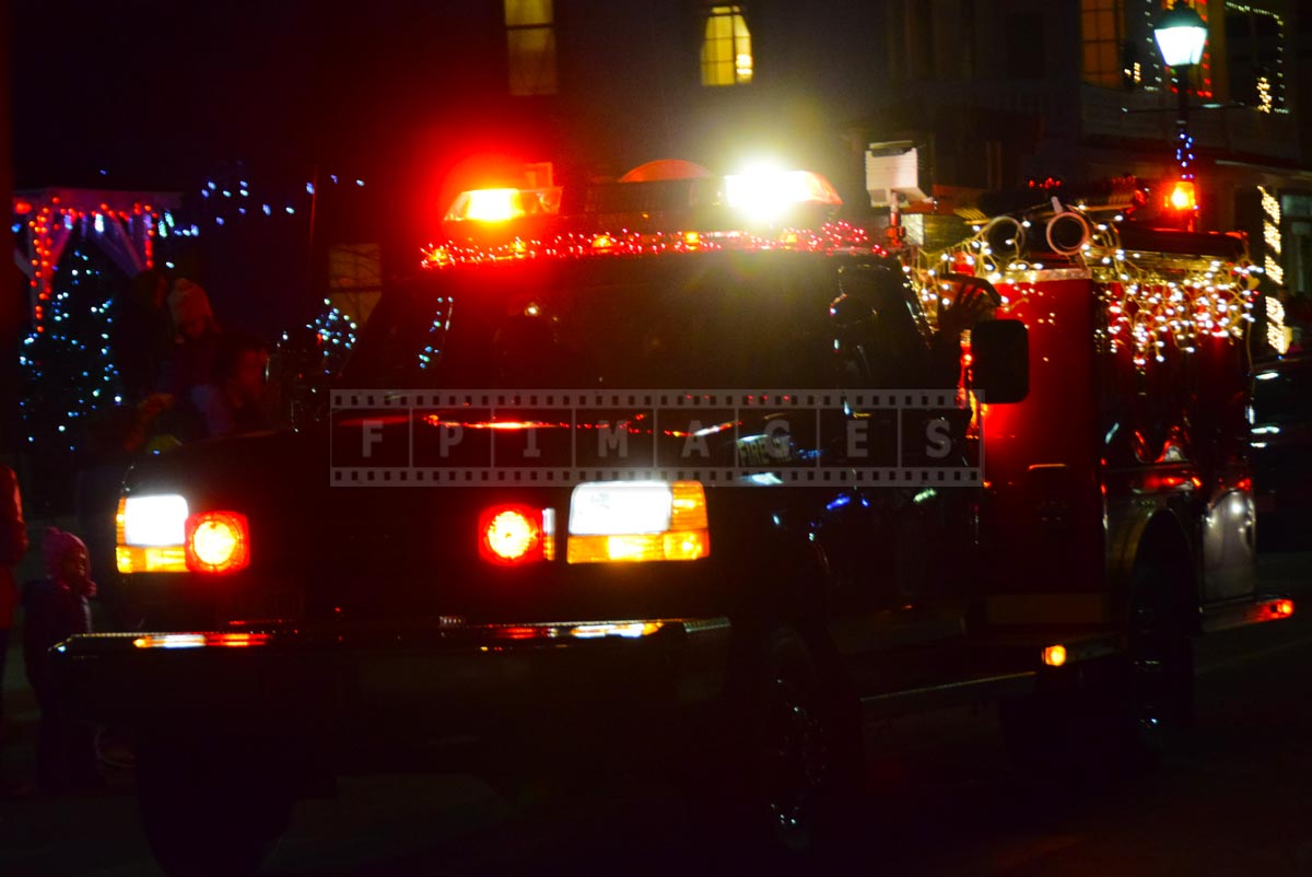 Fire truck with xmas lights at Saint Andrews Christmas parade