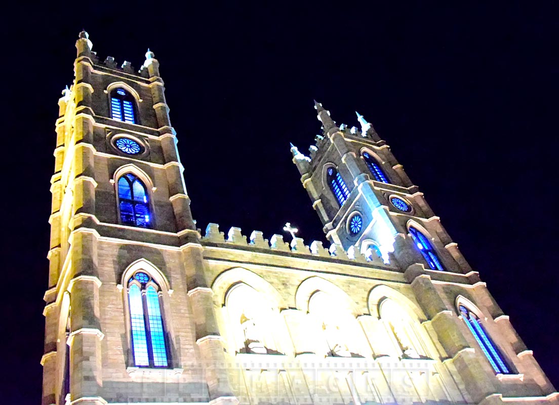 Notre-Dame Basilica of Montreal at night