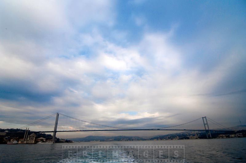 First Bosphorus suspension bridge and beautiful skies