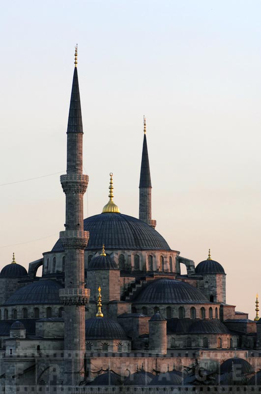 Sultanahmet Blue Mosque Dome during sunset
